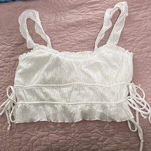 Kirious Los Angeles White Crinkle Top